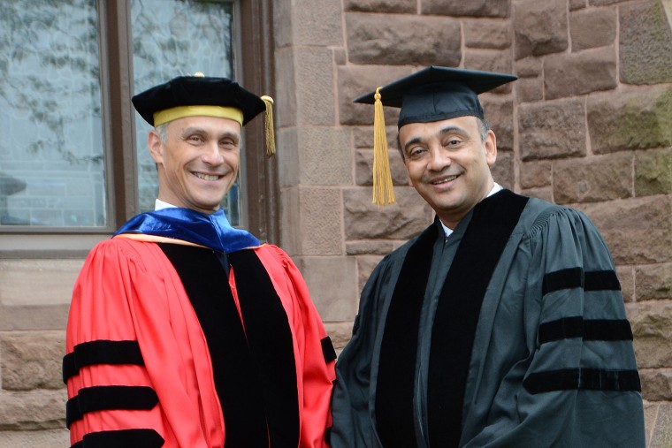 From left to right: Michael Roth and Anthony Appaih. (Photo by John Van Vlack)