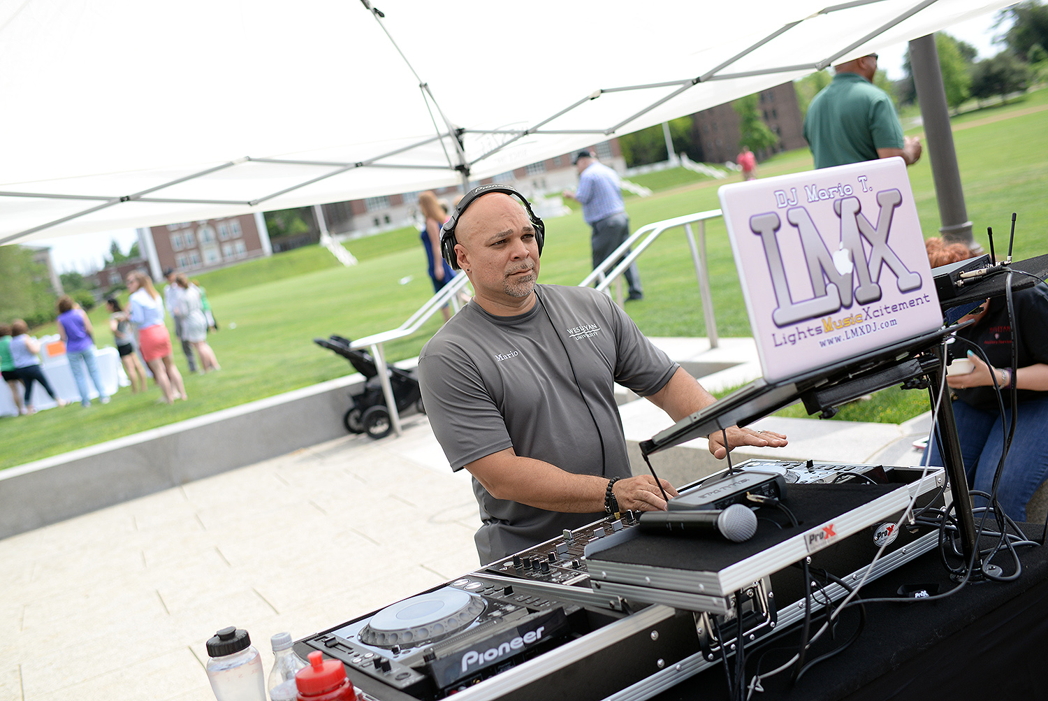 Mario Torres, material handler in Physical Plant, served as the gathering's DJ. 