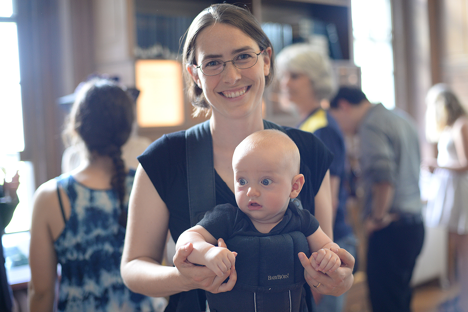 Meredith Hughes, assistant professor of astronomy, and her four-month-old son, Soren, attended the Van Vleck Observatory Centennial celebration. 