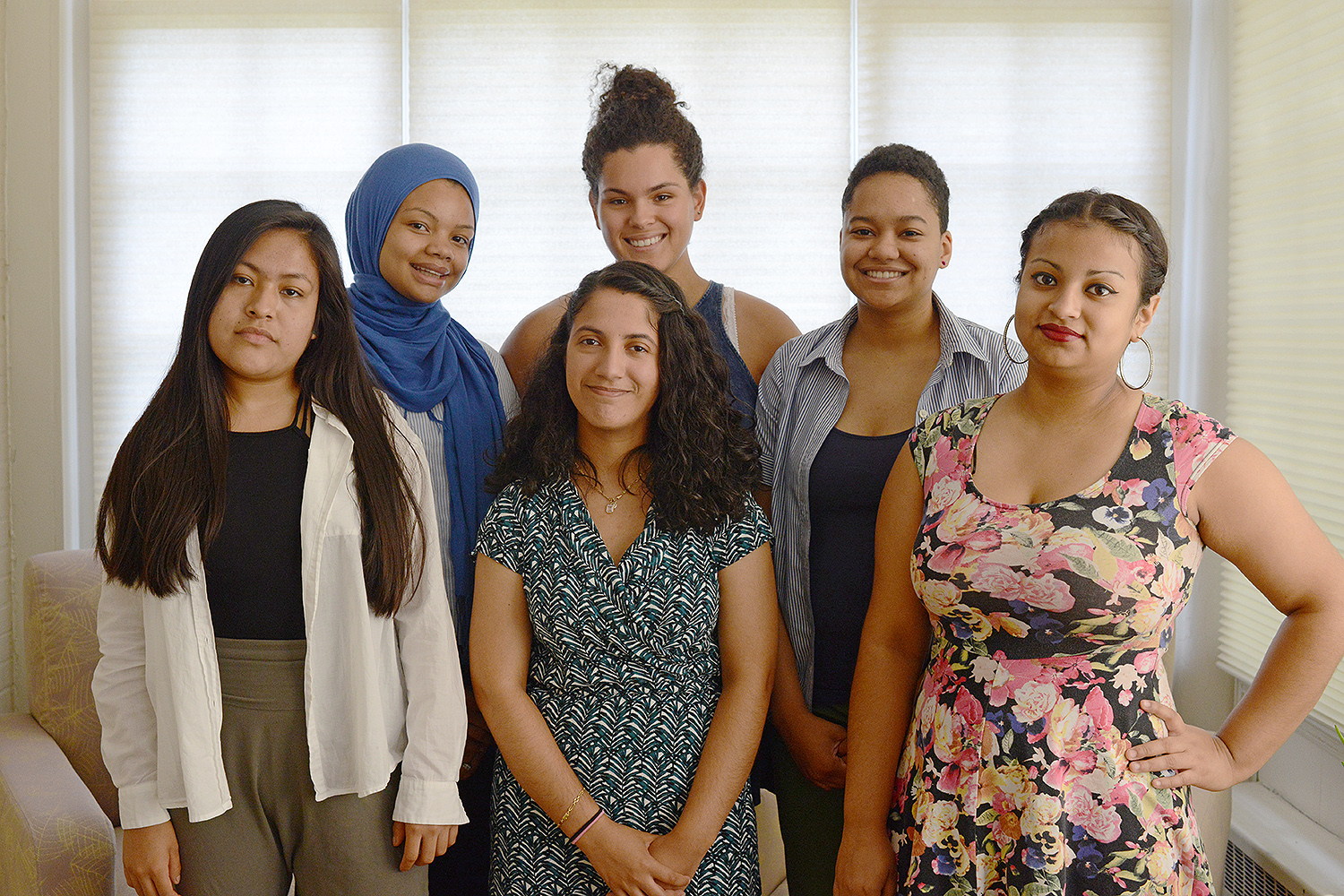 Pictured, from left, are Delia Tapia '18, Alicia Strong '18, Aura Ochoa '17, Iryelis Lopez '17 (back row), Paige Hutton '18 and Aleyda Robles '18. 