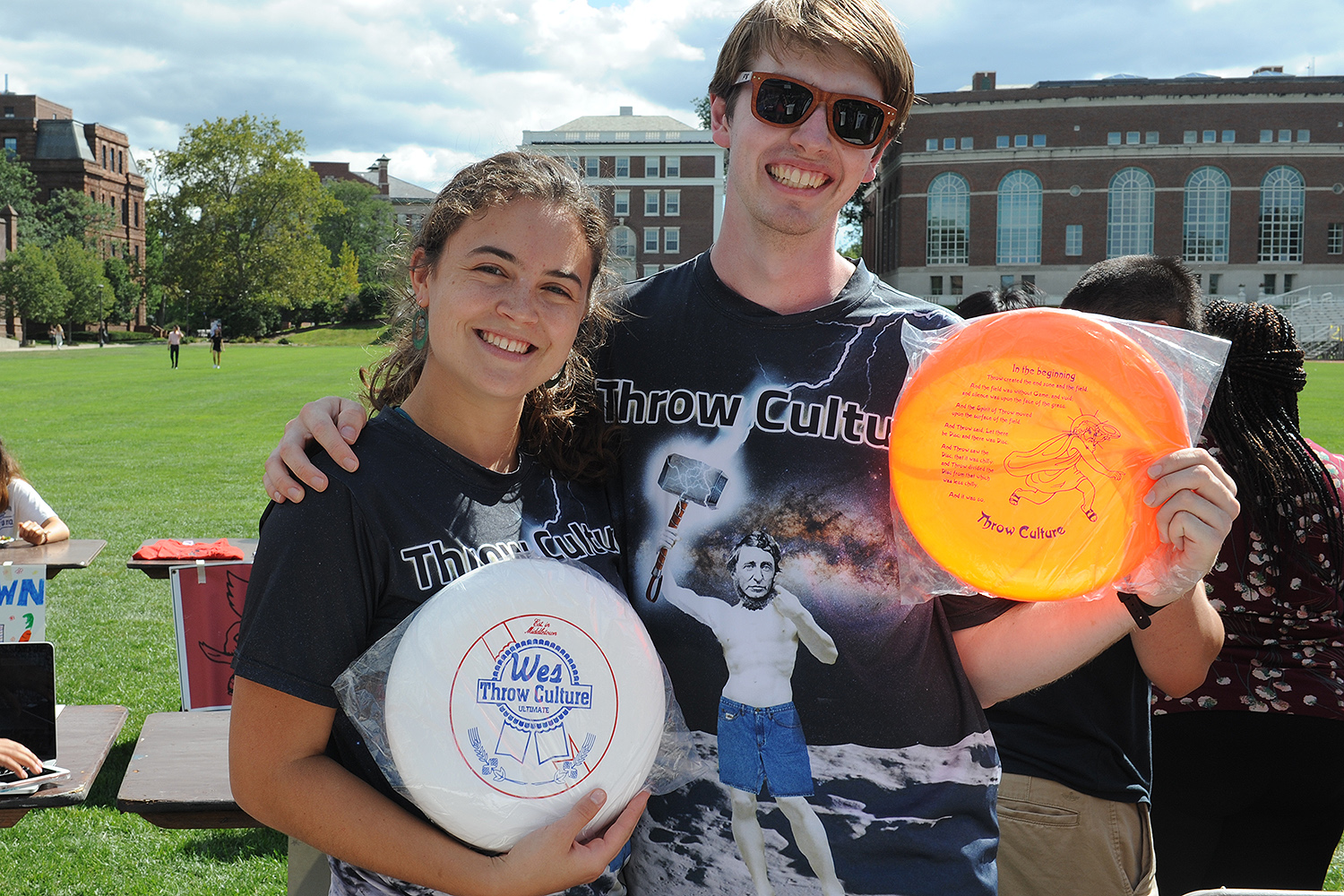 Throw Culture is Wesleyan's mixed ultimate frisbee team. The group has regular practices to prepare for tournaments throughout the year. The team is an open space for everyone to come play and learn ultimate.