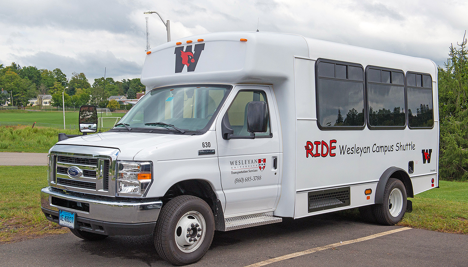 Wesleyan’s Transportation Department announces the addition of a new 14-passenger bus to the Wesleyan RIDE system fleet.