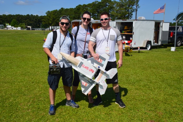 Grant recipient Rami Hamati '19, left, at a workshop sponsored last summer by the CT Space Grant on helicopters and other small aircraft.