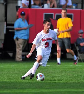 Men's soccer player Adam Cowie-Haskell '18 also was named NESCAC All-Academic. (Photo by Peter Stein ’84)