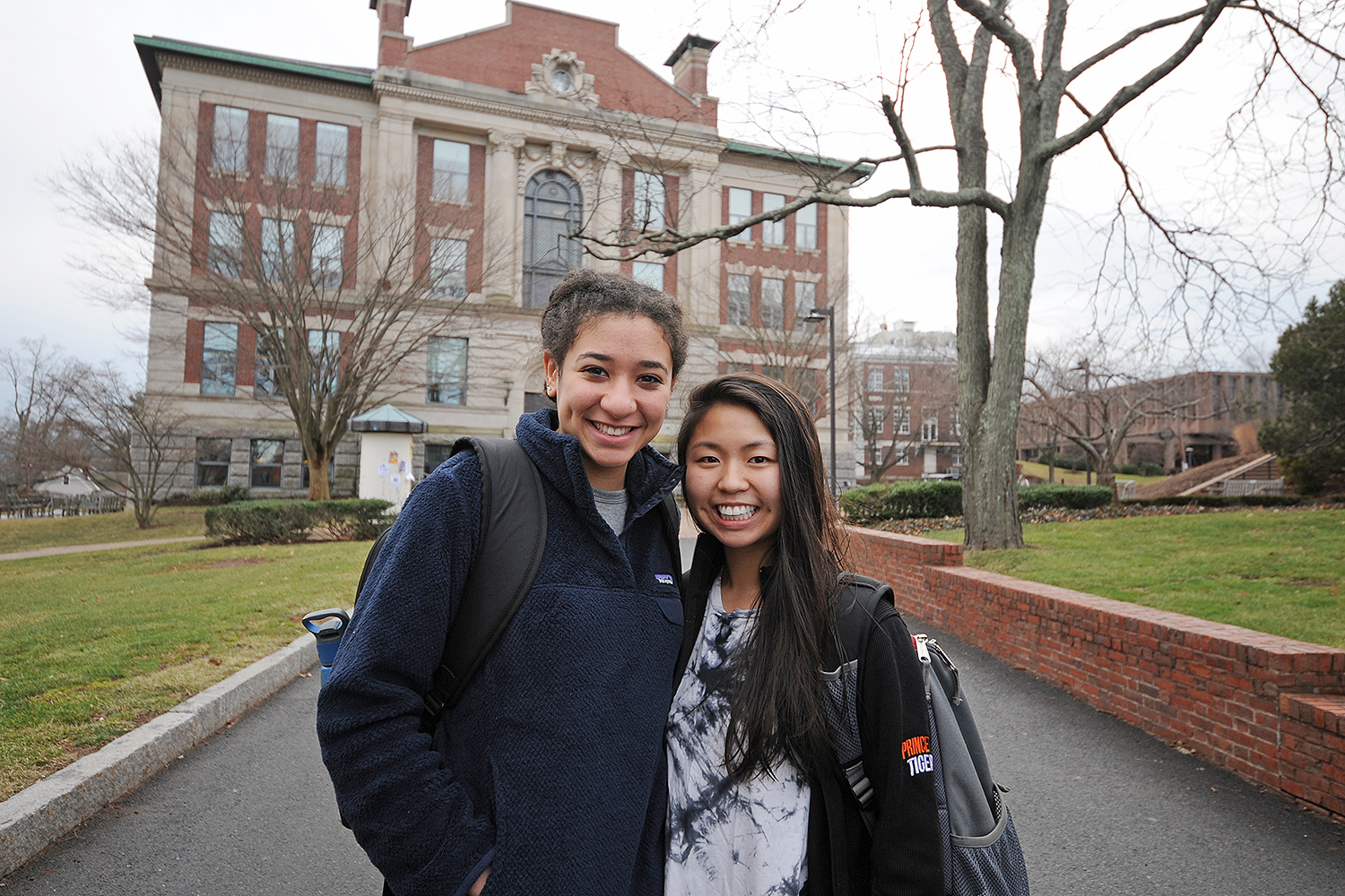 Erica Yim ’19 of Baltimore, M.D. and and Allegra Fils-Aime ’19 of Long Island, N.Y. were most elated to return to Wesleyan to see each other and other friends. “We are roommates in Butts C, and we missed each other. We’re glad to be back at Wes,” Allegra said. 