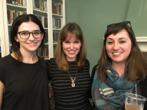 Three young alumni in the publishing industry Anabel Pasarow ’13, Danielle Spring ’16, and Caitlin O'Shaughnessy ’08, returned to campus to offer tips and answer questions at a panel discussion sponsored by the English Department. 