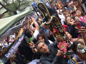 The production crew of Believer joined Reza Aslan in Mexico for ceremonies celebrating Santa Muerte. (Photo © Ben Selkow)