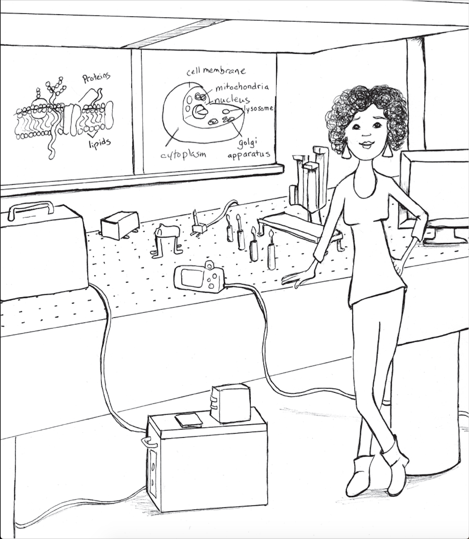 LaNell Williams '15, who studied physics at Wesleyan, is one of 22 women in science and technology careers featured in a new coloring book by Sara MacSorley.