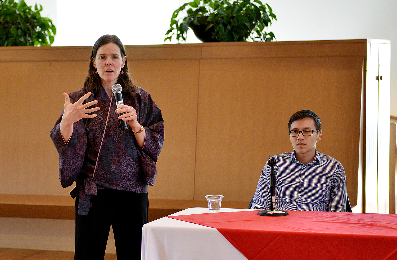 At left, Mary Alice Haddad, professor of government, moderated and organized the second annual CEAS Student Conference