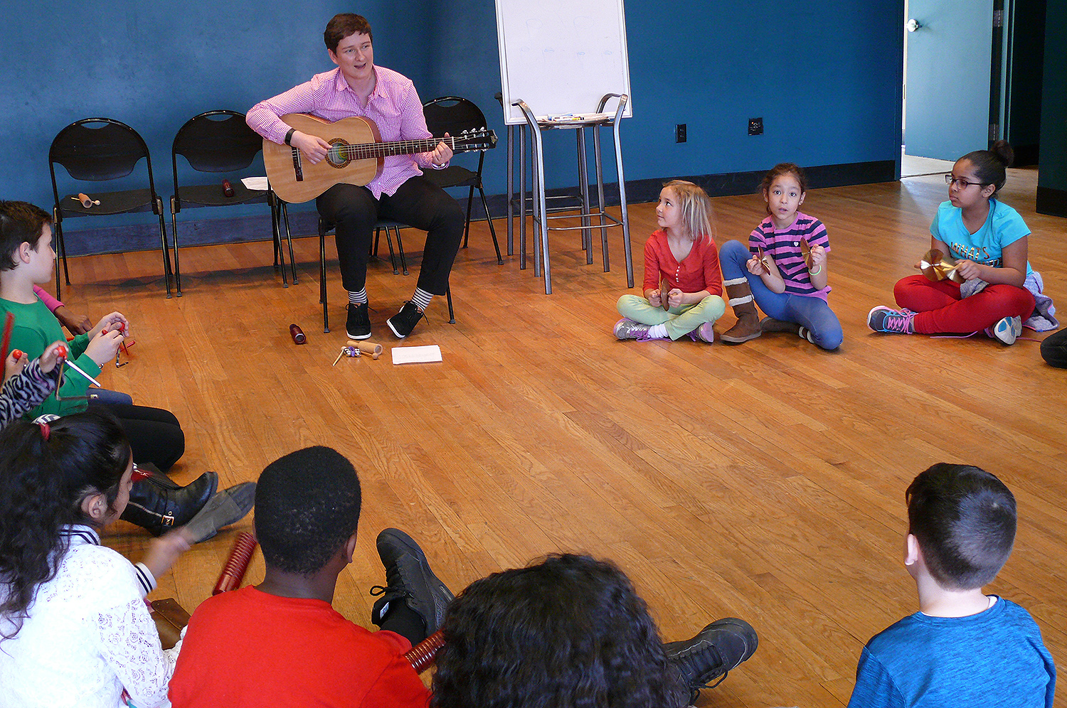 In line with Green Street’s mission to offer kids a safe space to build self-esteem, problem solving skills, and act upon their blossoming curiosities by providing a diverse group of role models to work with them, Potemkina’s program allowed the children to tap into their creative banks and explore the power of music.