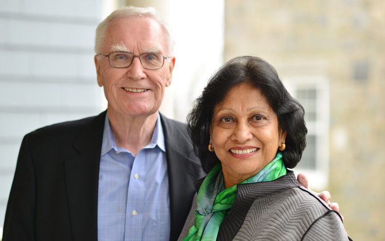 Essel Bailey '66 and his wife, Menakka, 2017 at Wesleyan University.