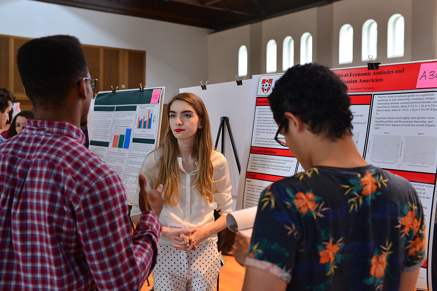 Erin Hussey '20 shared her study titled "The Association Between Political-Economic Attitudes and Racial Bias Among Caucasian Americans."