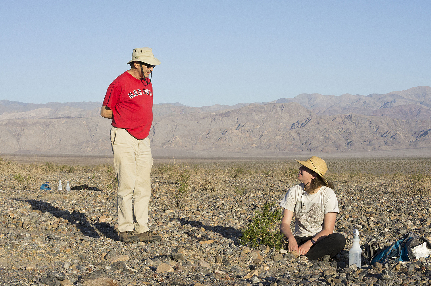 The team attempted to sample creosote roots from below sea level to about 5,000 feet, however the soil at low elevations was too dry. 