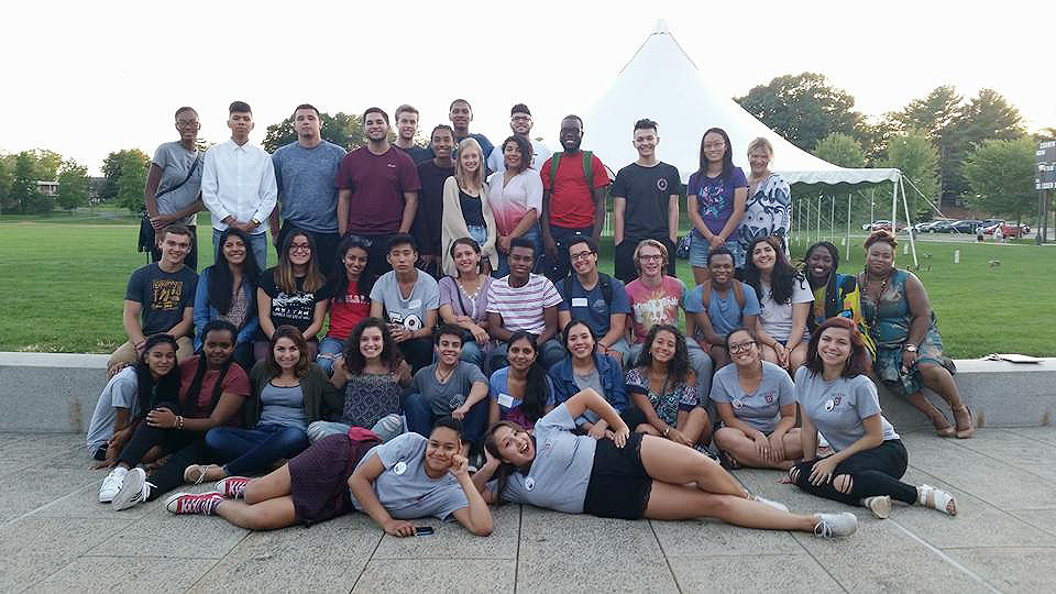 The first cohort of students to complete the First Things First pre-orientation program in fall 2016.