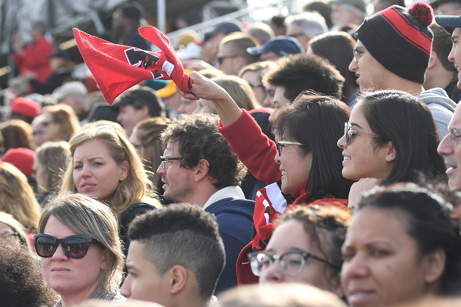 Fans cheer on the Cardinals during the Homecoming football game Nov. 4. Wesleyan won 35-0. 