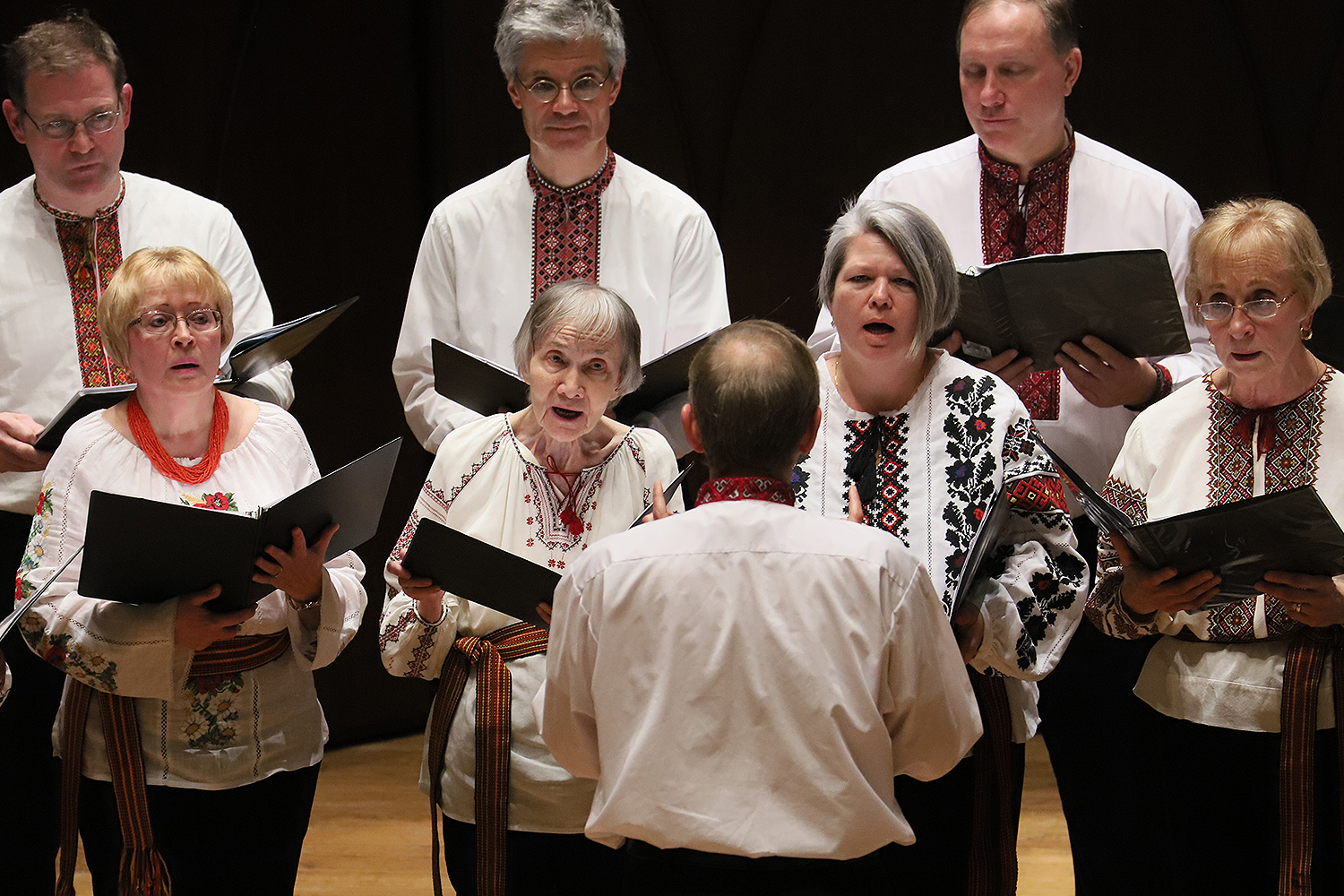 The Yevshan Ukrainian Vocal Ensemble of Hartford, a Connecticut-based Ukrainian community chorus, performed an original composition by its conductor, Alexander Kuzma, based on poem “On Bald Mountain" by Vasyl Stus. Stus, a human rights activist and political prisoner from the Donetsk Region of Ukraine, died in the Soviet Gulag in 1985. Donetsk State University was renamed in honor of Stus in the late 2000s, but since the Russian invasion of Donetsk in 2014, Stus’s name has been removed from the campus.