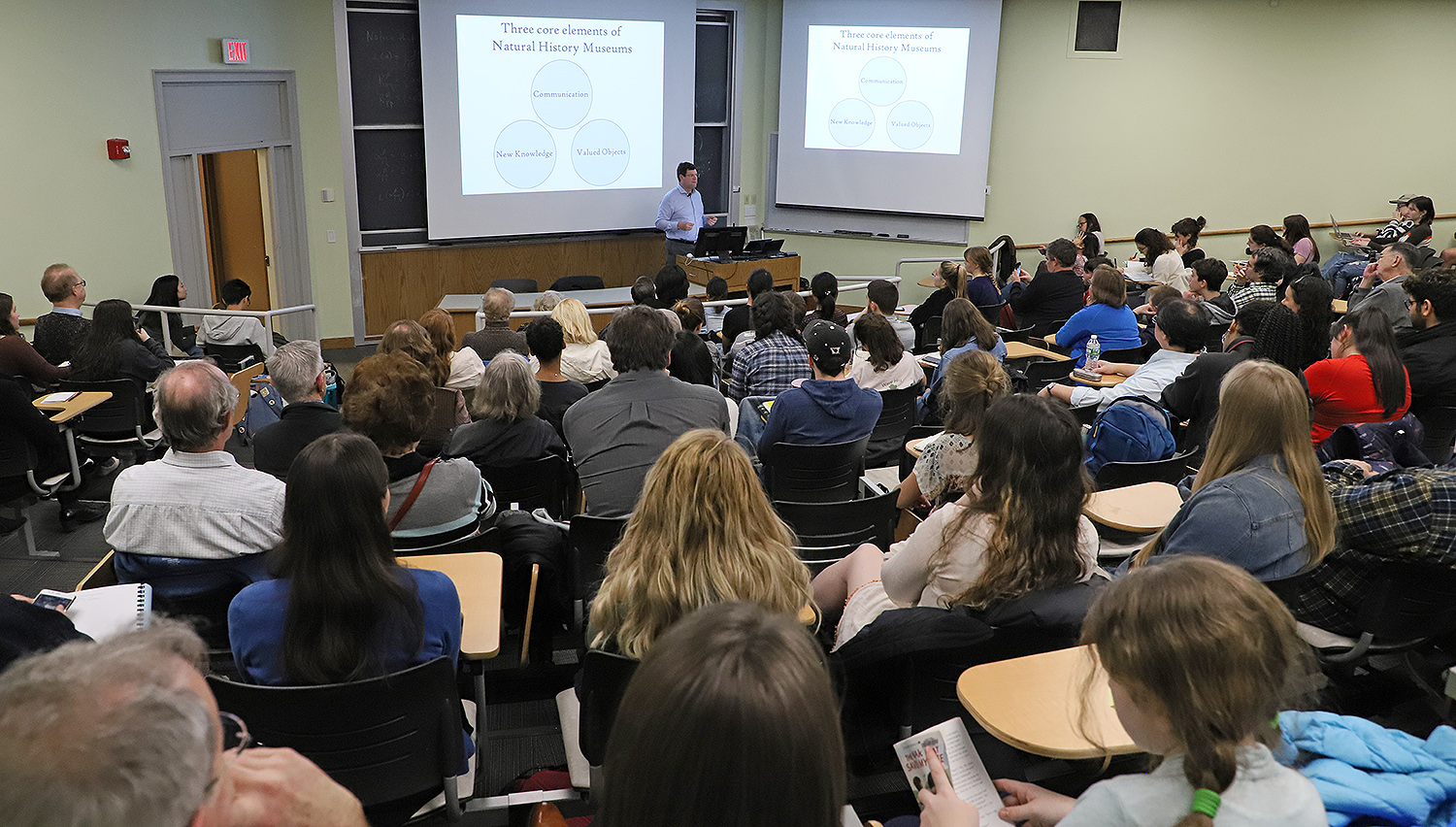 In conjunction with the Glyptodon installation, Kirk Johnson, the Sant Director at the National Museum of Natural History of the Smithsonian Institution, spoke on campus March 1. Johnson discussed “Natural History in the Age of Humans,” highlighting the importance of natural history museums in the present day.