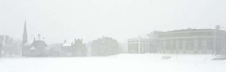Andrus Field and College Row, March 13. (Photo by Olivia Drake)