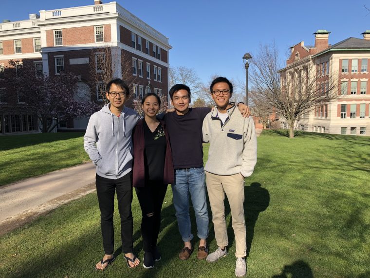 From left, Justin Liew ’18, Rosanne Ng ’19, Carlo Medina ’18, and Jake Kwang ’20 won first prize in Roland Berger's "Case for a Cause" competition in April.