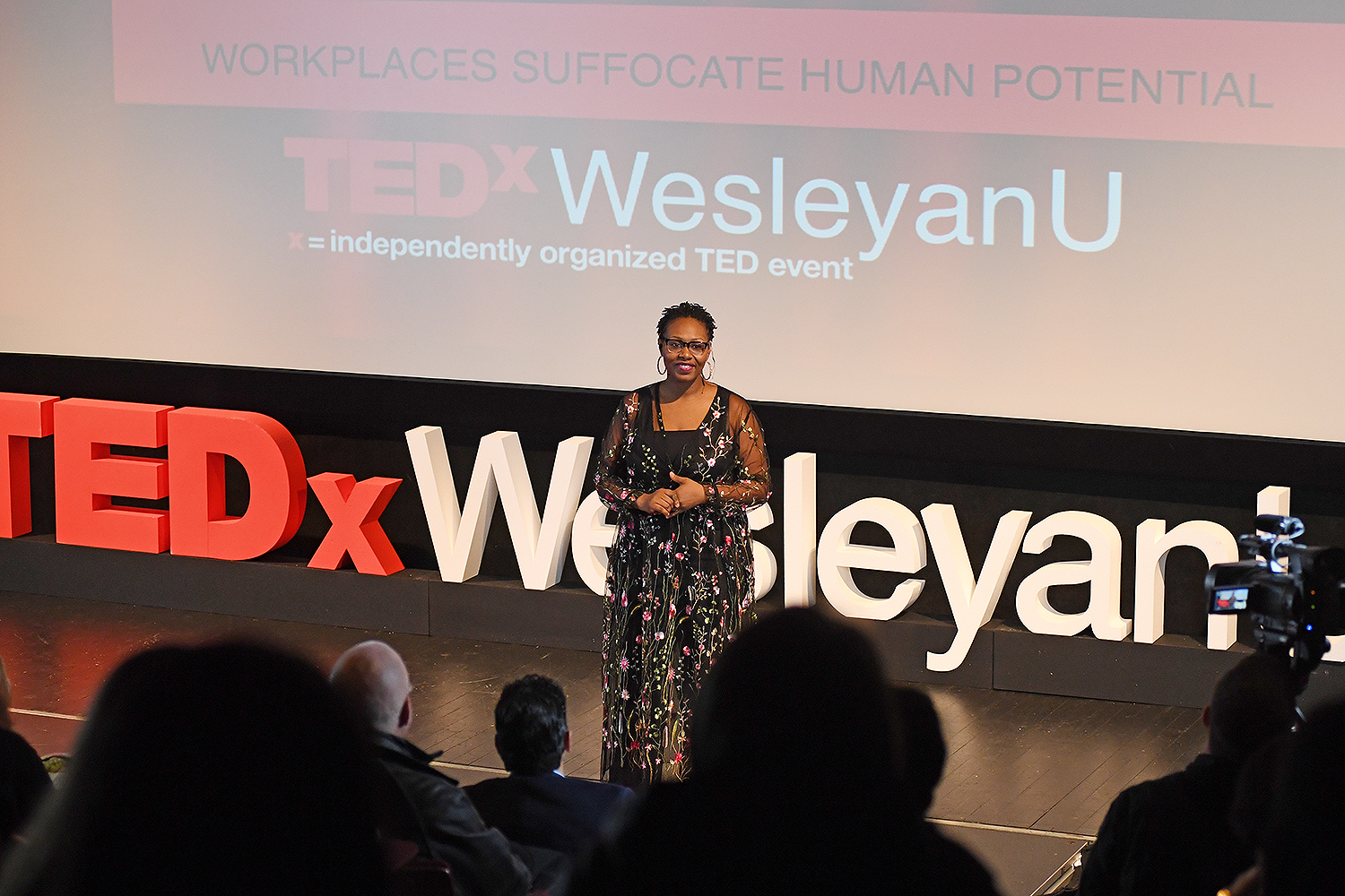 Sallomé Hralima '02, director at The Future Project, spoke on "Workplaces Suffocate Human Potential."
