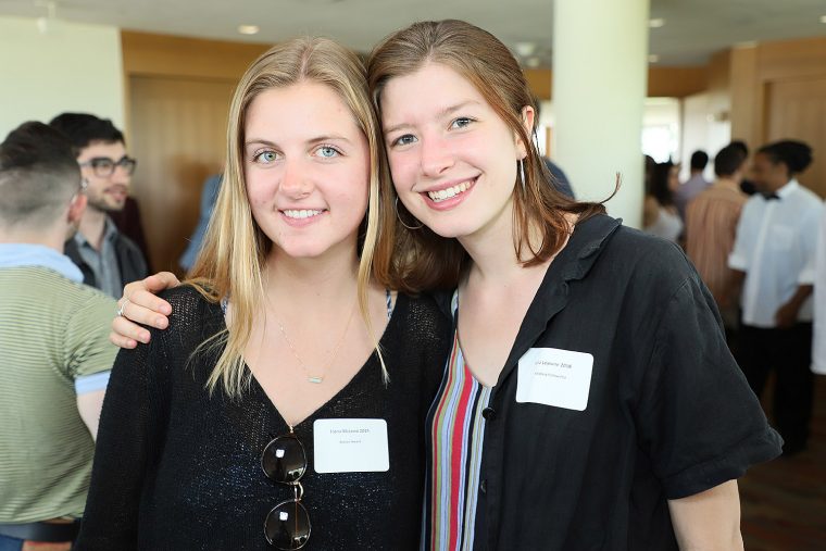 At left, Fiona McLeod '19 received the Boylan Award. At right, Julia Lejeune 2018 received the Holzberg Fellowship.