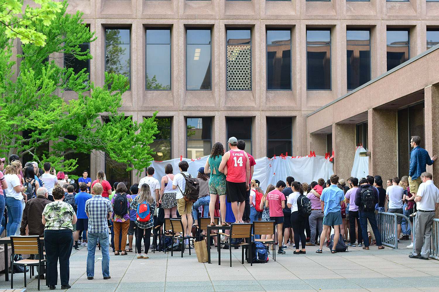 On May 9, crowds gathered outside Exley Science Center for the third annual Big Drop. 