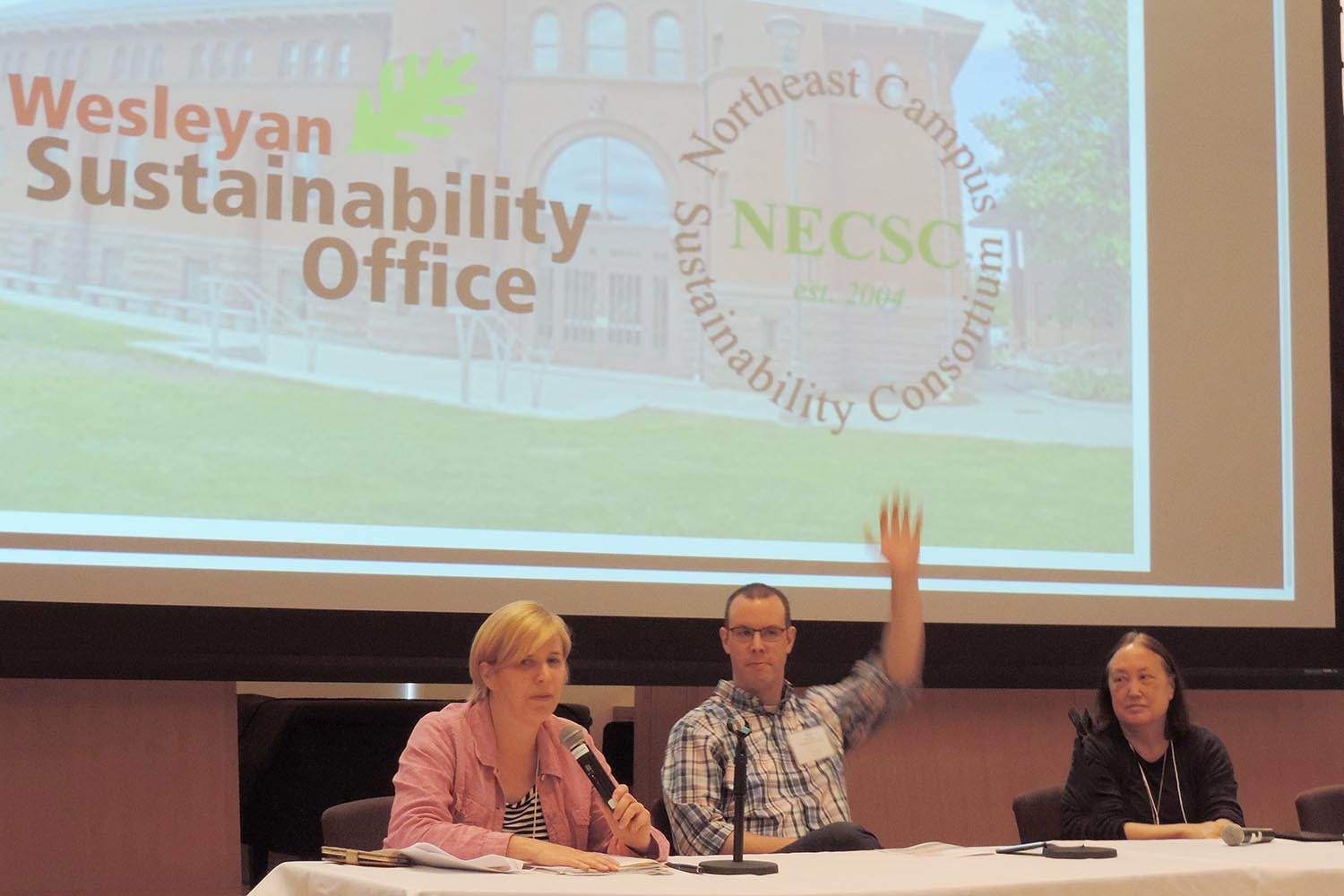 Valerie Nye, director of financial services; Jeff Murphy, facilities business manager; and Joyce Jacobsen, provost and vice president for academic affairs, participated on a panel focused on the theme "How to effect meaningful change by working with senior leaders."