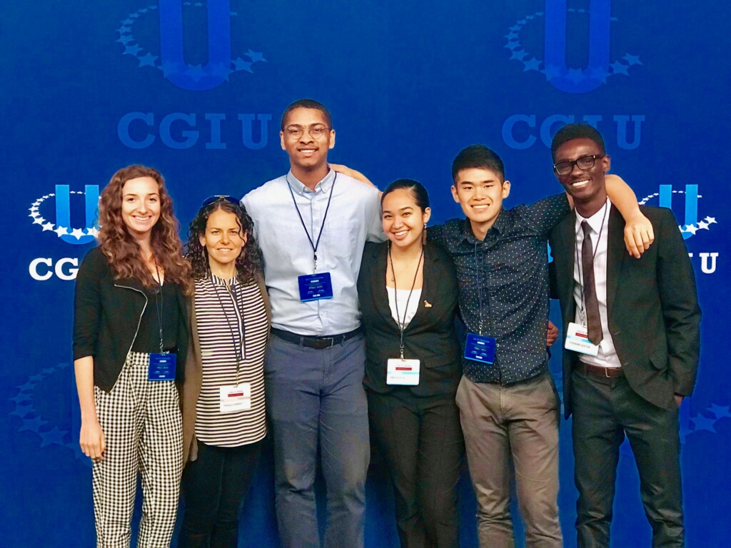 Katie Shewfelt '20, Makaela Kingsley '98, Anthony Price '20, Momi Afelin '19, Frederick Corpuz '20 and Ferdinand Quayson '20 attended the 11th annual Clinton Global Initiative University (CGI U) conference, held Oct. 19-21 in Chicago, Ill.