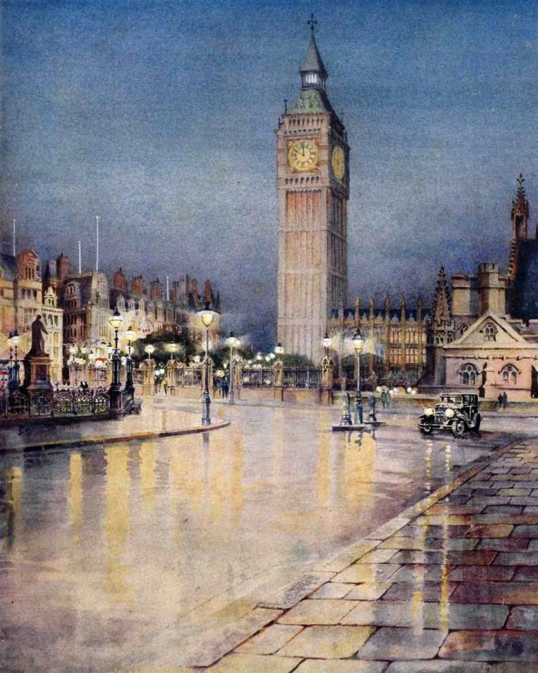 The cover of ‘Daylight by Night,’ a 1931 publication put together by the British Commercial Gas Association, depicts the soft glow of London’s gas-lit streets. (The British Commercial Gas Association.)