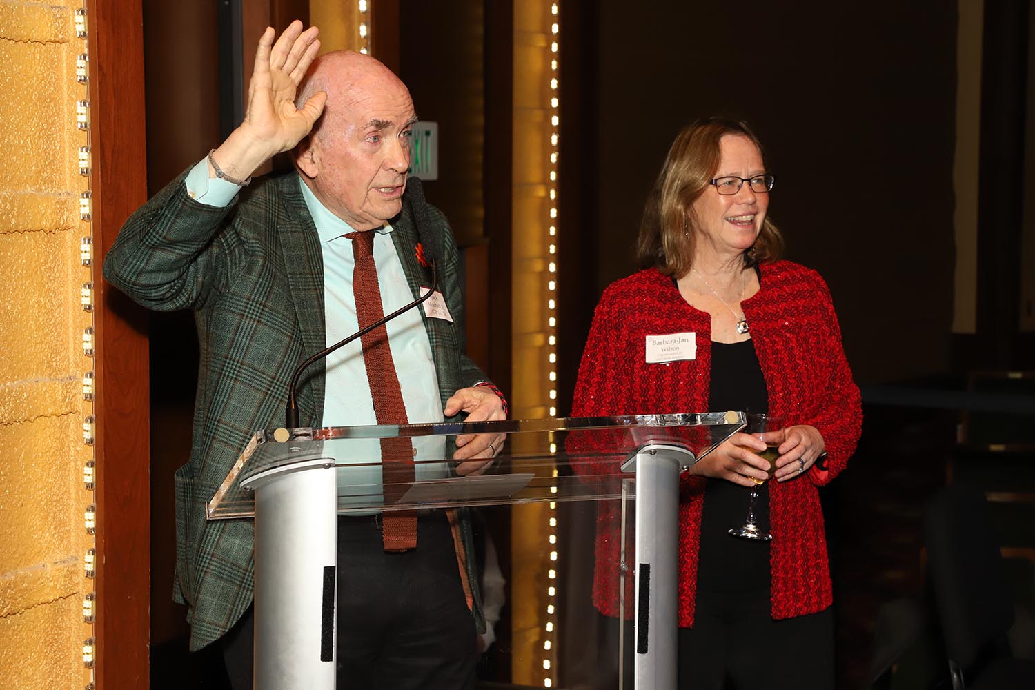 Jack Mitchell '61 gave a toast to Barbara-Jan Wilson, special advisor to the president, who in December retired as long-time vice president for University Relations.