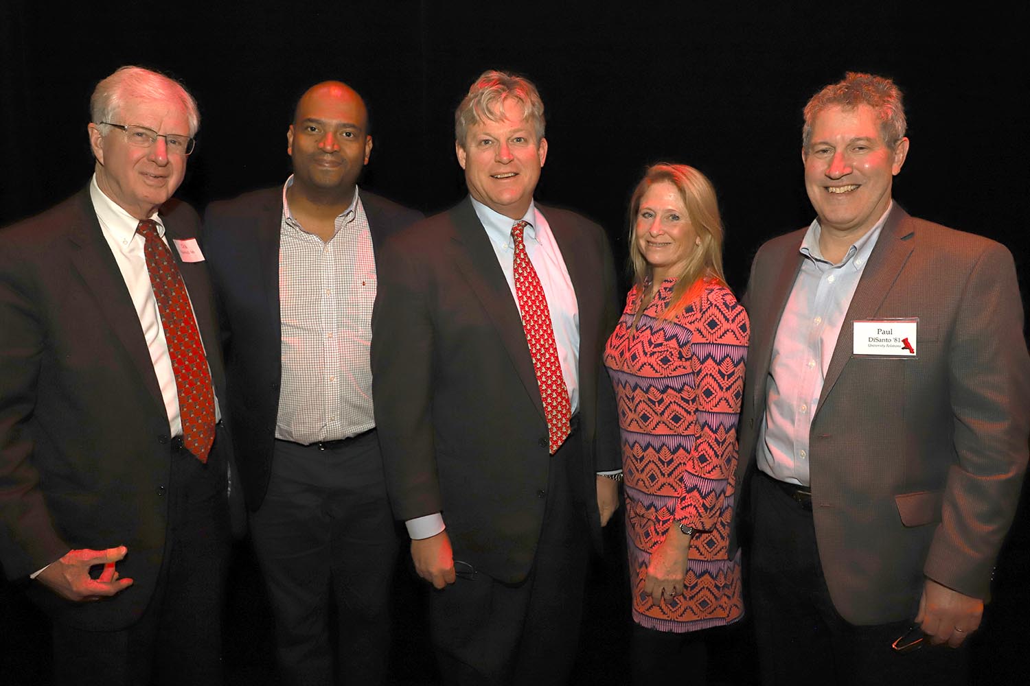 From left, Richard Stabnick '66, Vice President for University Relations Frantz Williams, Ted Kennedy, Jr. '83, P '16 '20, Trustee Kiki Kennedy P '16 '20, Director of Leadership Giving Paul DiSanto.