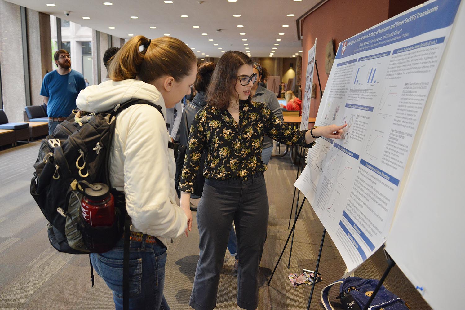 Alexa Strauss presented her "Investigation of the Relative Activity of Monomer and Dimer SecYEG Translocons." Her advisor is Donald Oliver. 