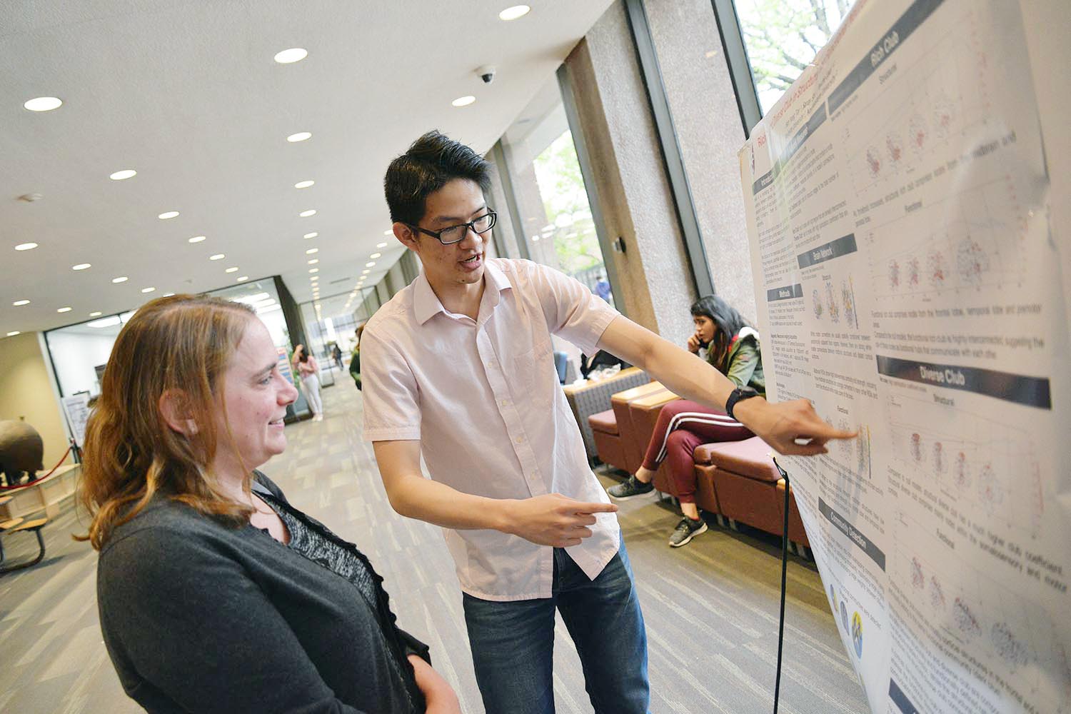 Han Yang Tay presented a poster titled "Rich Club and Diverse Club in Structural and Functional Neuroimaging Data." His advisor is Psyche Loui