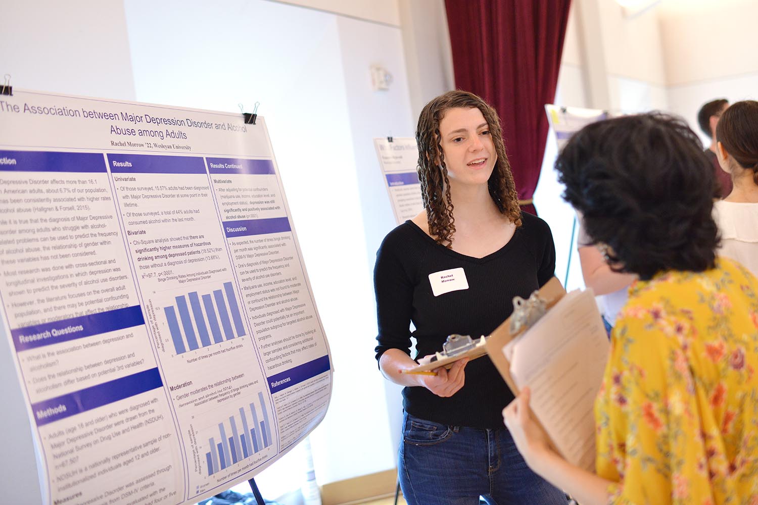 Rachel Morrow '22 discussed "The Association between Major Depression Disorder and Alcohol Abuse among Adults."