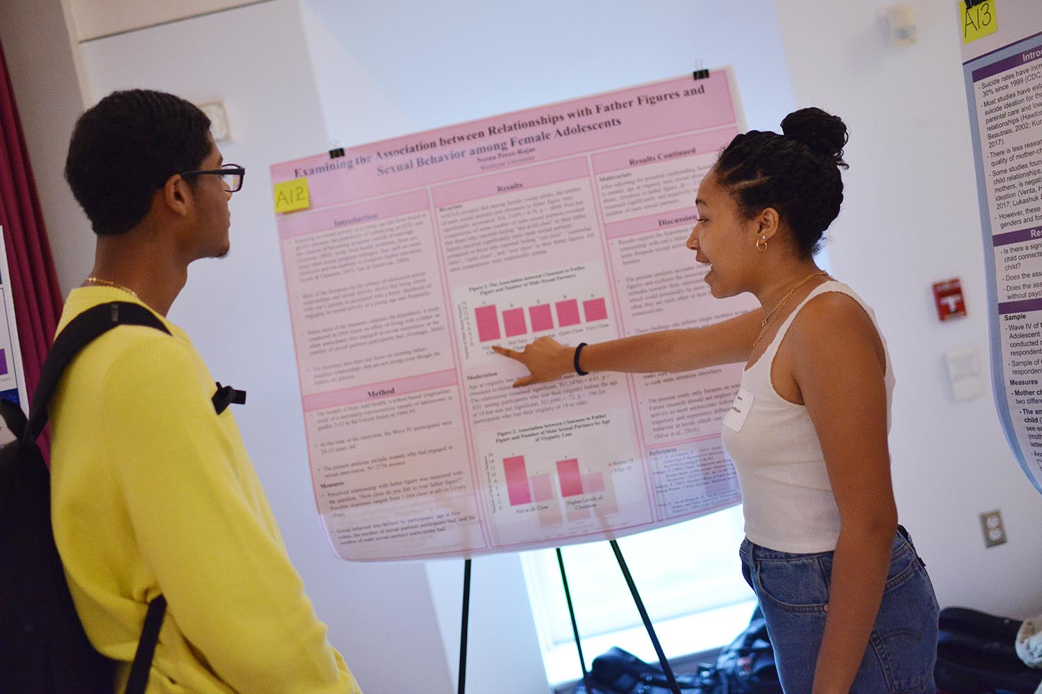 Neena Perez-Rojas '21 discussed her study, "Examining the Association between Relationships with Father Figures and Sexual Behavior among Adolescents." 