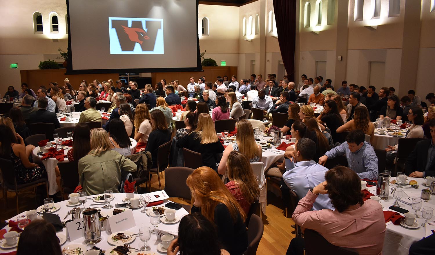 On May 2, Wesleyan Athletics celebrated its student-athletes and coaches at the seventh annual Scholar-Athlete Dinner in Beckham Hall. (Photos by Tom Dzimian)