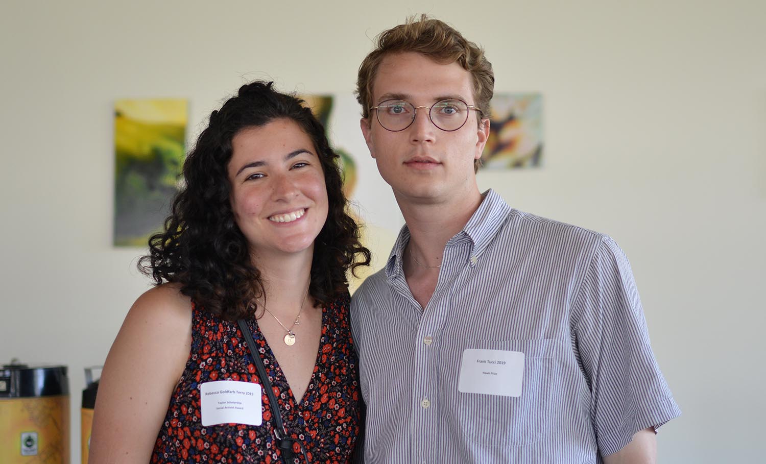 Rebecca Goldfarb Terry '19 received the Yalor Scholarship and the Social Activist Award. Frank Tucci received the Hawk Prize. 