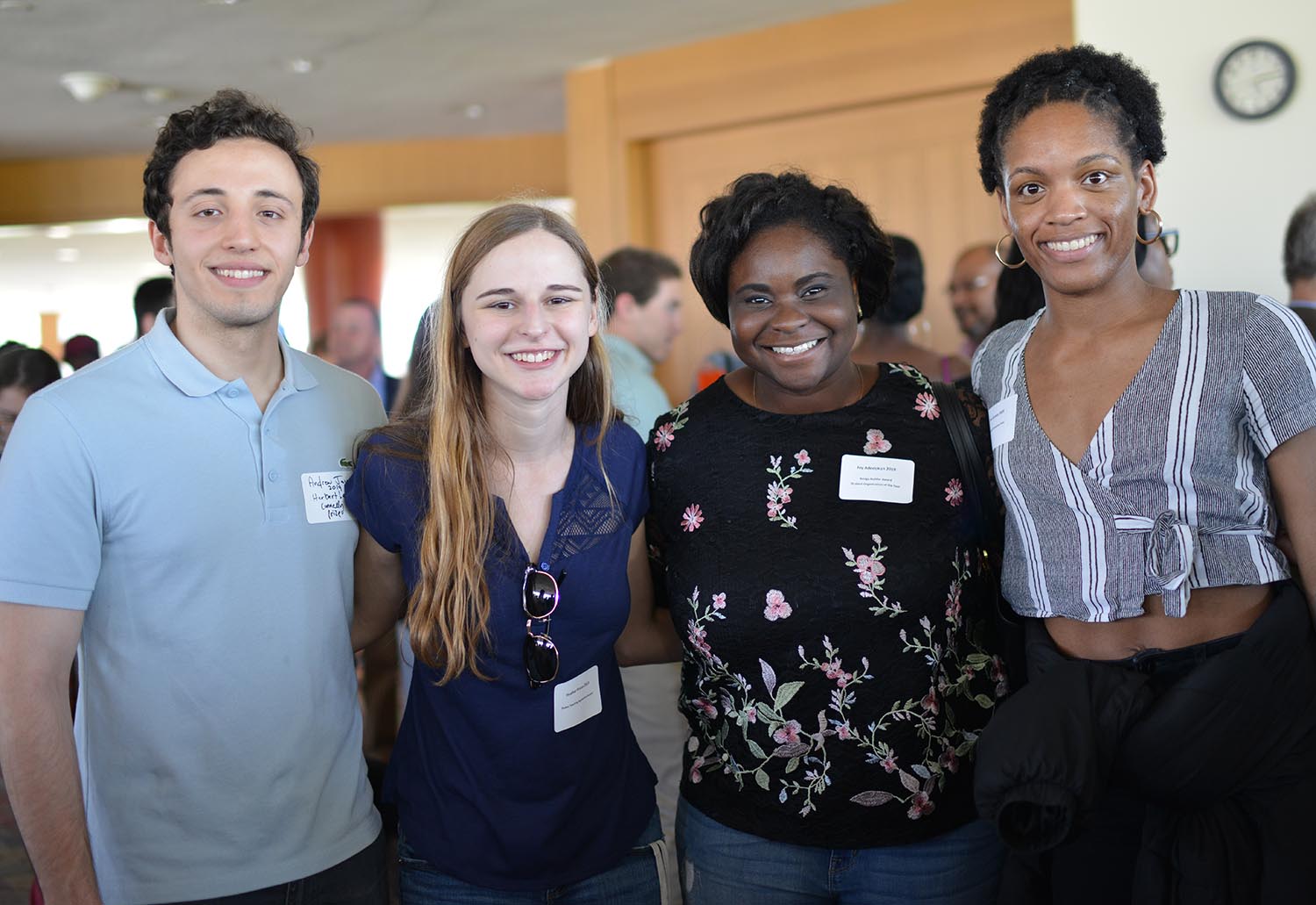 Andrew Jacono '19 won a Herbert Lee Connelly Prize for demonstrating an interest in English literature. Heather Pincus '19 won a Plukas Teaching Apprentice Award for excellent service to the Economics Departments as a teaching apprentice. Joy Adedokun '19 won a Bridge Builder Award for succeeded in strengthening the relationship between Wesleyan and the greater Middletown community. Zoe Garvey '20 won the Dr. Neil Clendeninn Prize for achieved academic excellence in biology and/or molecular biology and biochemistry.