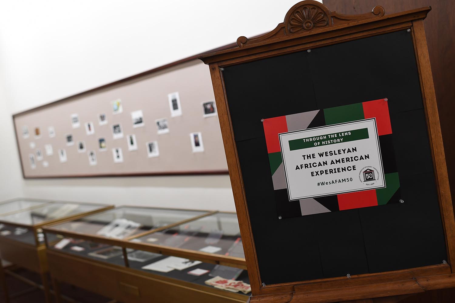 In celebration of the African American Studies' 50th anniversary, the department has created multiple displays on campus that honor the history of black student life at Wesleyan. 