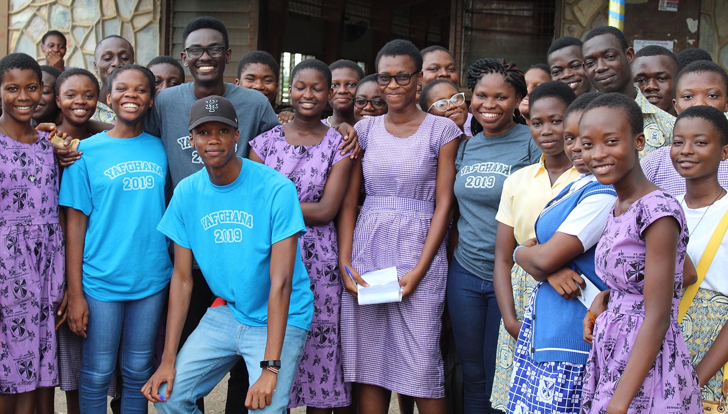 The Young Achievers Foundation (YAF) Ghana, spearheaded by Ferdinand Quayson '20 (pictured in the black shirt), is a recipient of a 2019 Davis Projects for Peace Award. YAF Ghana exposes disadvantaged students in Northern Ghana to available scholarship opportunities and provides them with free resources needed to be successful applicants.
