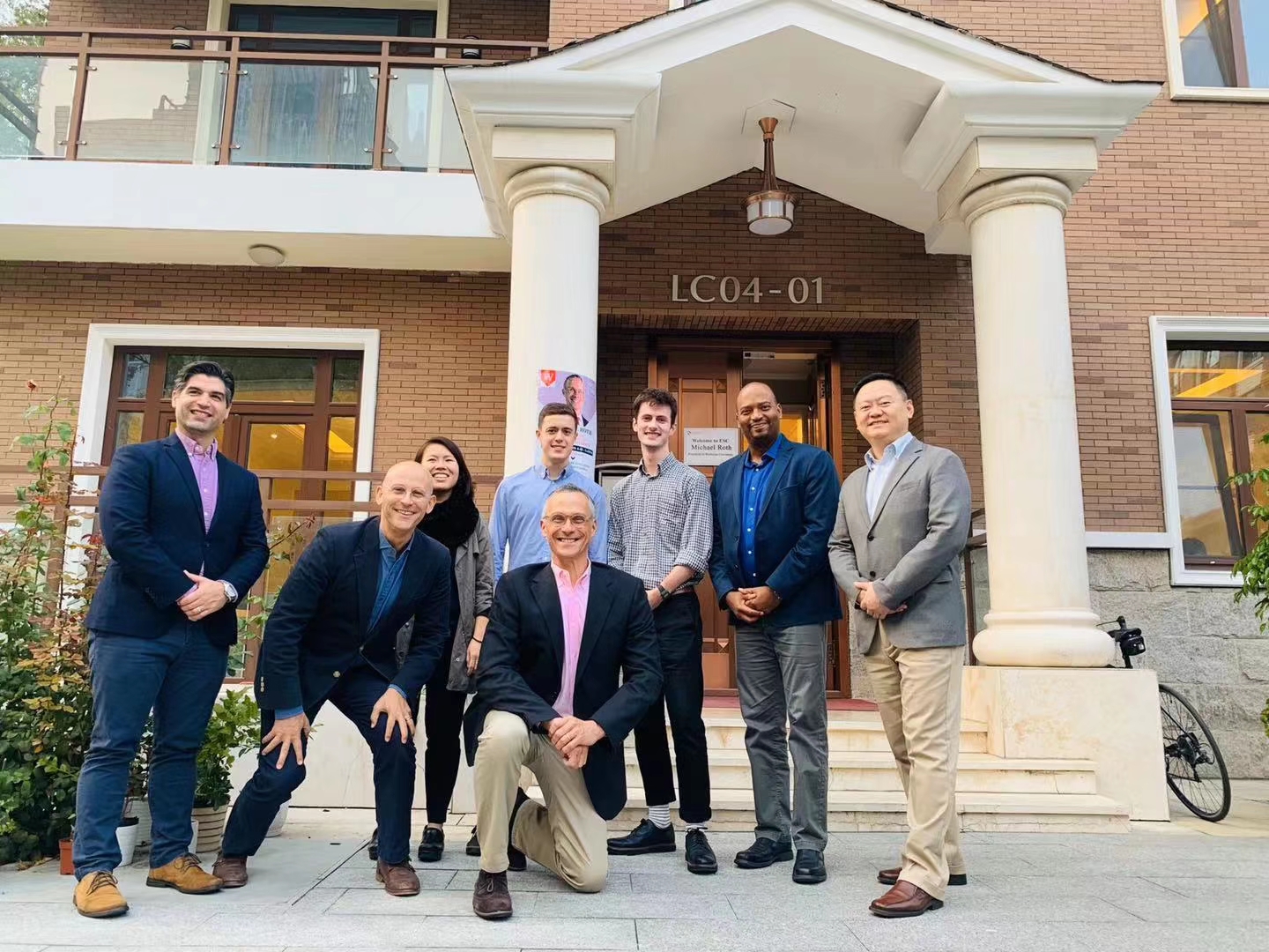 President Roth and others visited Elite Scholars of China, founded by Tomer Rothschild '94 (front center, to the left of Roth).