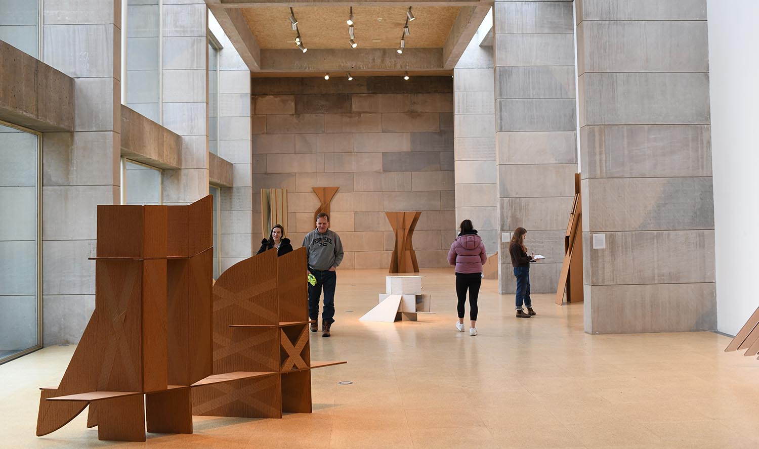 "Diane Simpson: Cardboard-Plus, 1977–1980" is on exhibit through March 1 at the Zilkha Gallery, at 283 Washington Terrace. In this installation, Simpson presents her large-scale cardboard sculptures and collaged constructions in their most comprehensive presentation since 1980. These works represent an important transition in the artist’s practice, from drawing and printmaking into sculpture. Simpson's later work, for which she is so well-known, contains references to the architecture of clothing and fashion. In contrast, the body of work in "Cardboard-Plus" is much more formal in nature. "Cardboard-Plus" is a rare moment to view works by the artist not often seen in the last 40 years. The gallery is open noon to 5 p.m. Tuesdays and Wednesdays; noon to 7 p.m. Thursdays; and noon to 5 p.m. Fridays through Sundays. (Photo courtesy of the Center for the Arts)