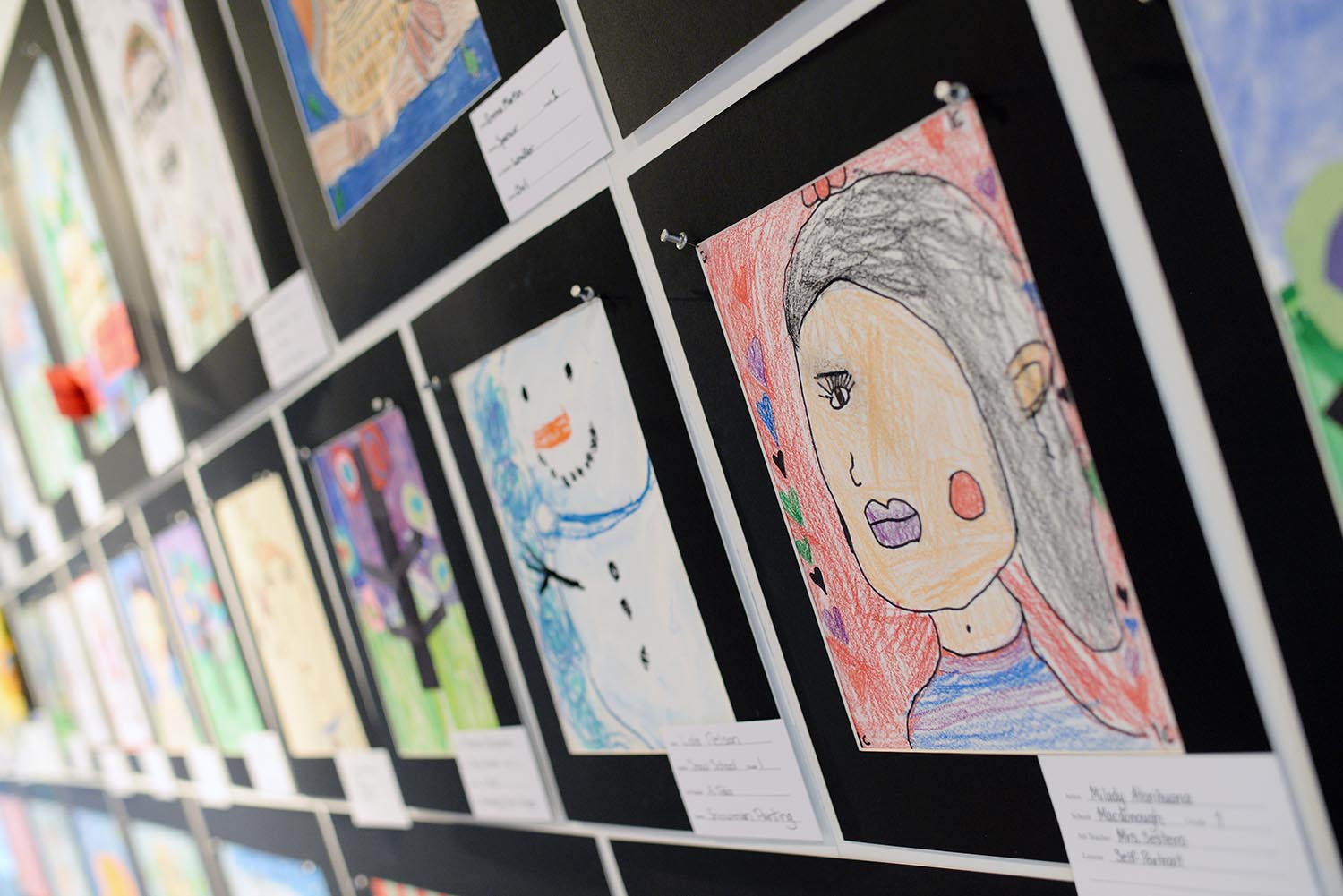 Milady, a first grader at Macdonough Elementary School, created this self portraitt with crayons.