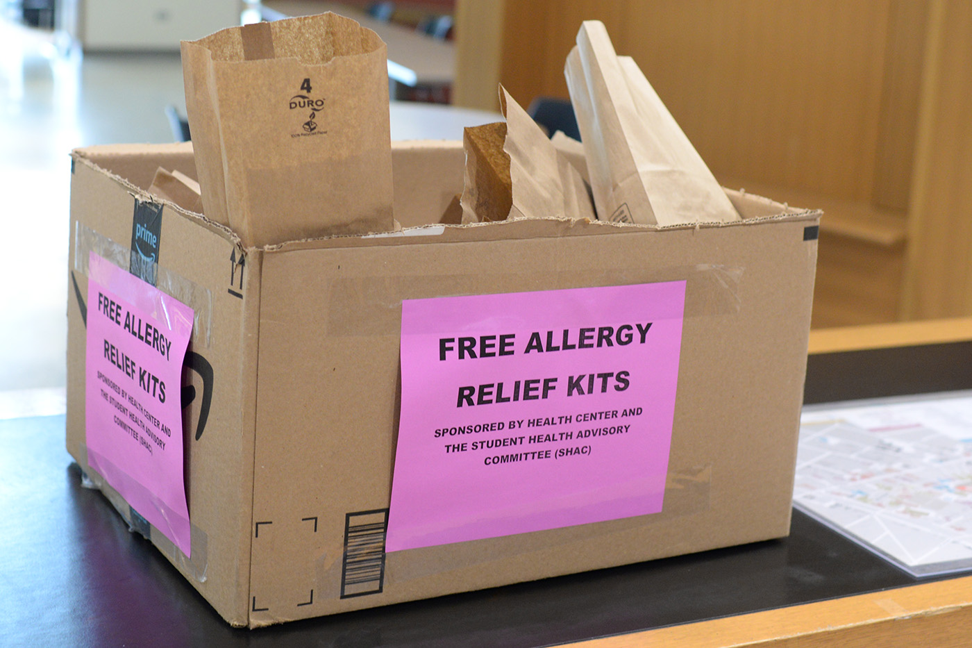 The Health Center and Student Health Advisory Committee is offering free allergy relif kits in Usdan. 