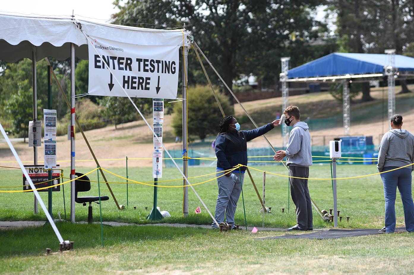 Following a mandatory two-week quarantine, students continue to be tested for COVID-19 twice a week on campus. (Photo by Olivia Drake)