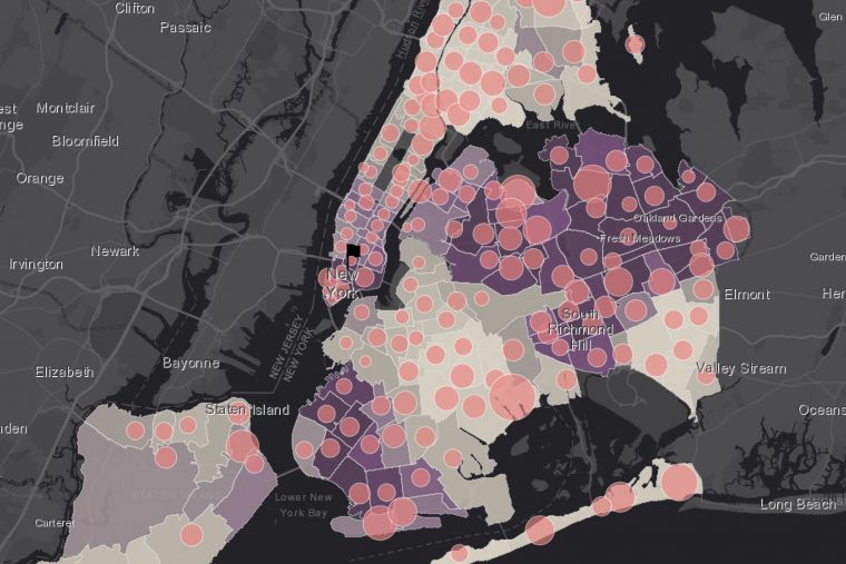 Figure 4. COVID-19 Death Rates and Percent Asian Population in New York City