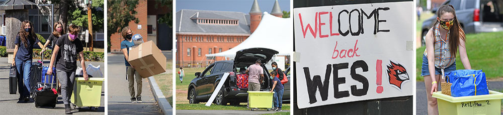 Arrival Day was held over a seven-day period in 2020. Prior to moving into their residence halls and Aughomes, every student was tested for COVID-19 at Wesleyan’s testing site. (Photo by Olivia Drake)