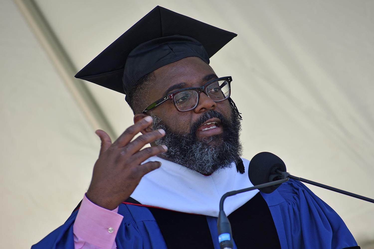 Reginald Dwayne Betts delivered the 2021 Commencement Address during Wesleyan's 189th Commencement Ceremony on May 26.