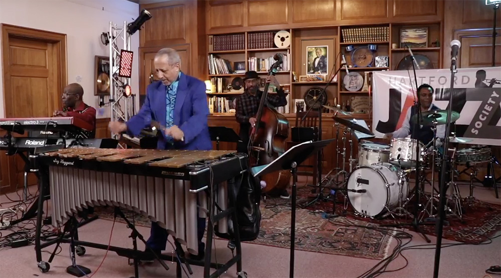 Also on May 10, vibraphonist Jay Hoggard '76, MA '91 presented a live-streamed concert titled "Middletown on the Map." The concert, presented by The Hartford Jazz Society, the Middletown Commission on the Arts and The Library Studio, featured the "three B’s of the jazz tradition"— blues, bop, and ballads— with original innovations.
