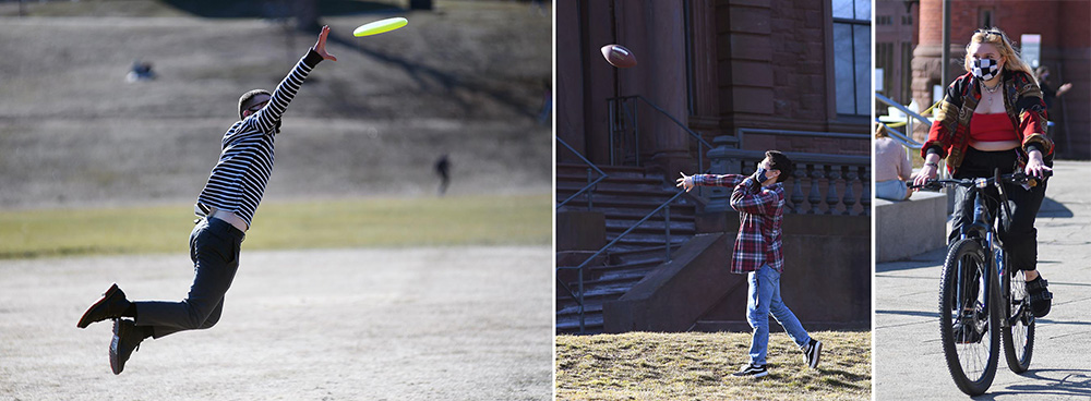 As temperatures warm-up, students begin spending more time outside. (Photo by Olivia Drake)